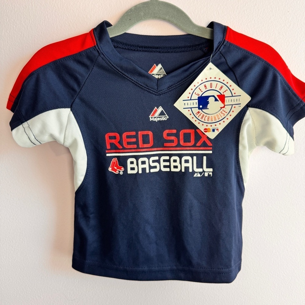 Baby 12m Red Sox Jersey Baseball Top NEW Red Blue